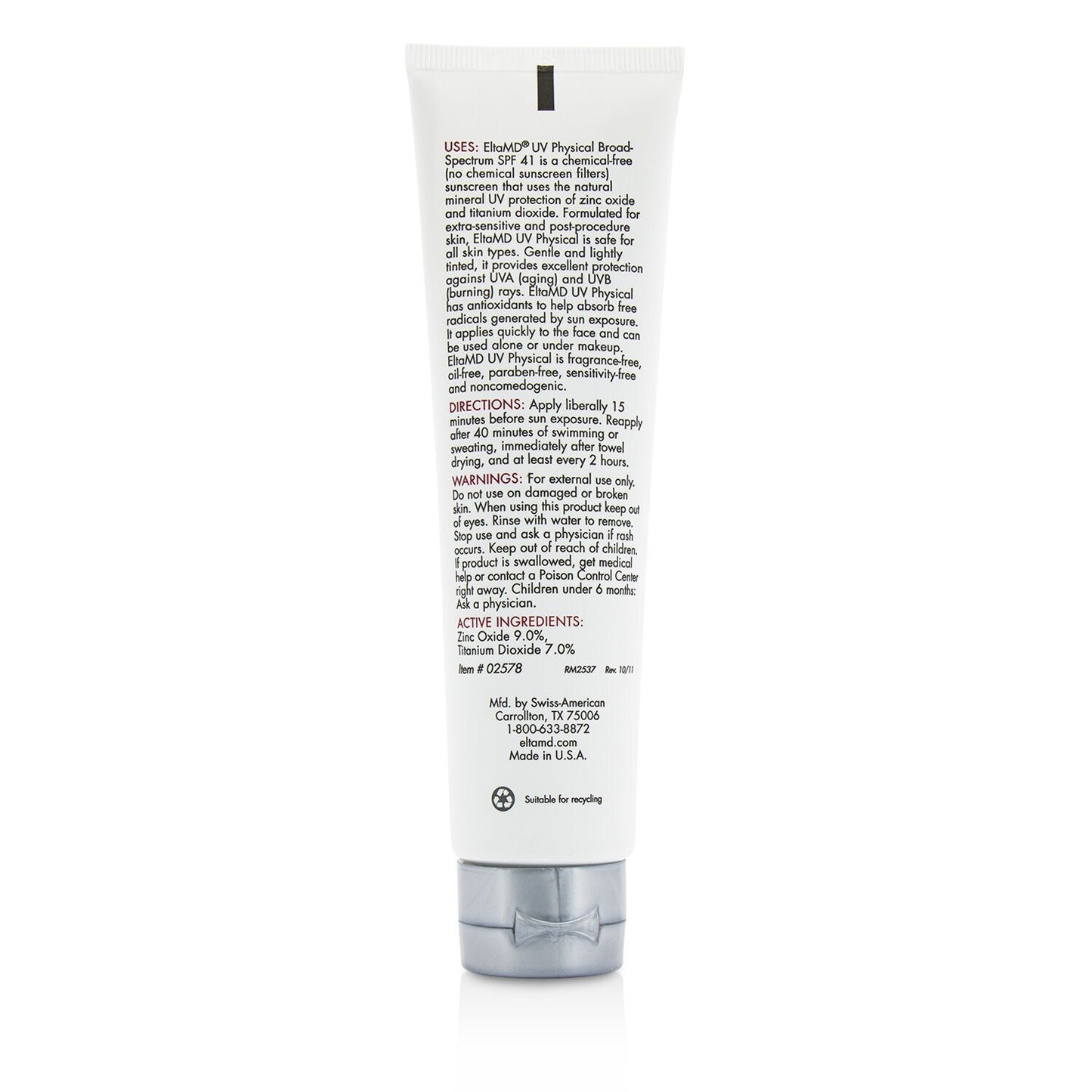 ELTAMD - UV Physical Water-Resistant Facial Sunscreen SPF 41 (Tinted) - For Extra-Sensitive & Post-Procedure Skin 2578 85g/3oz